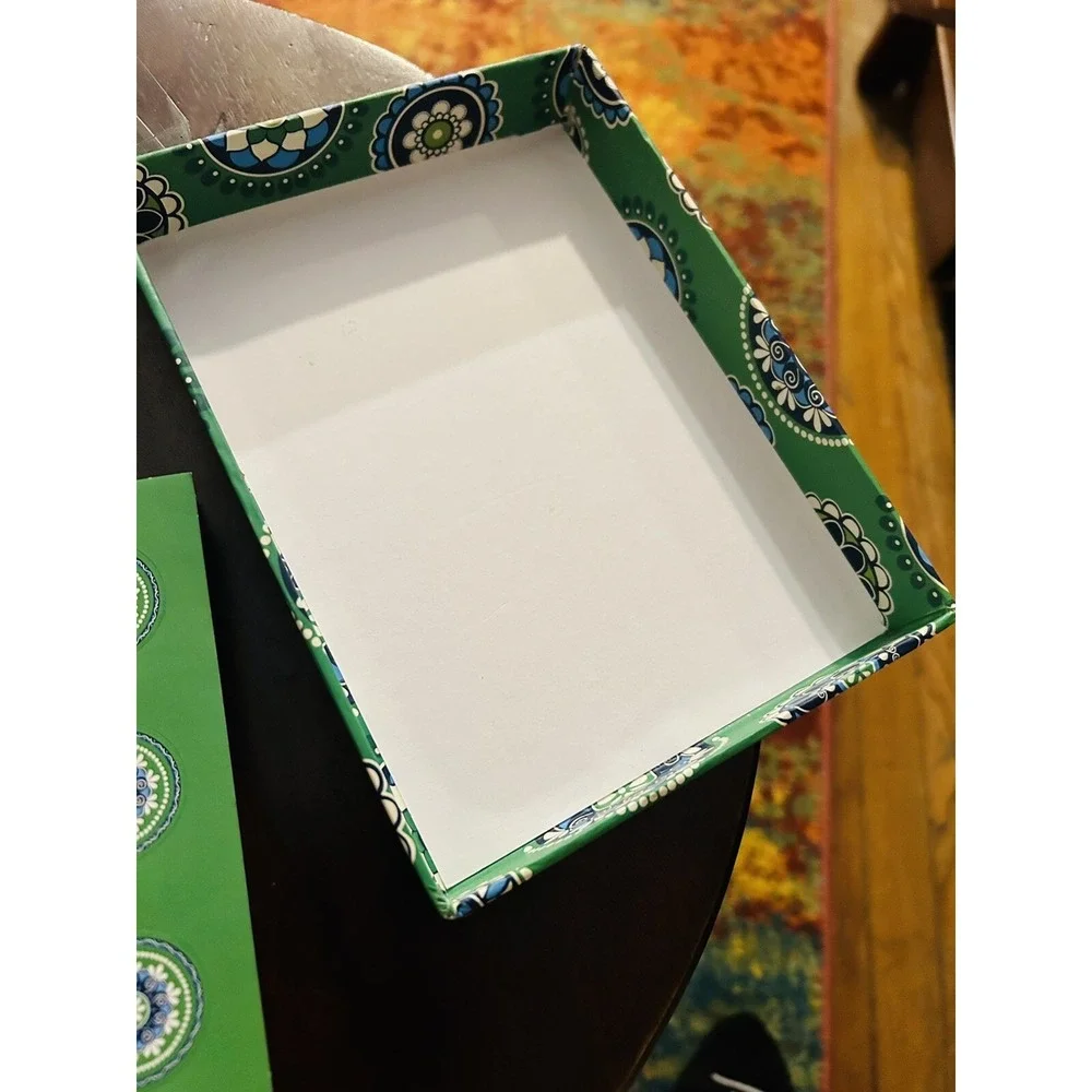 Vera Bradley Green And Blue Paisley Invitation 11 Cards And Envelopes